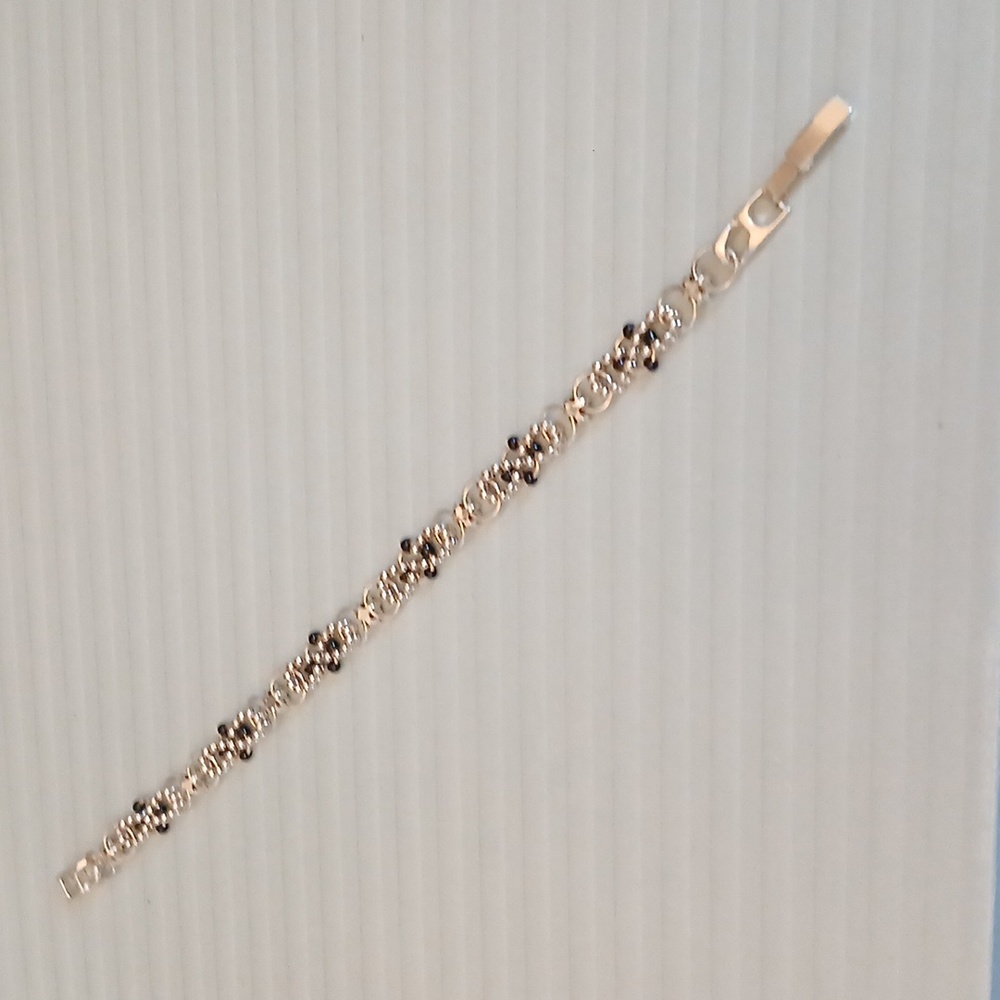 Women's Black And silver Beaded Embellished Statement Bracelet - Picture 15 of 16